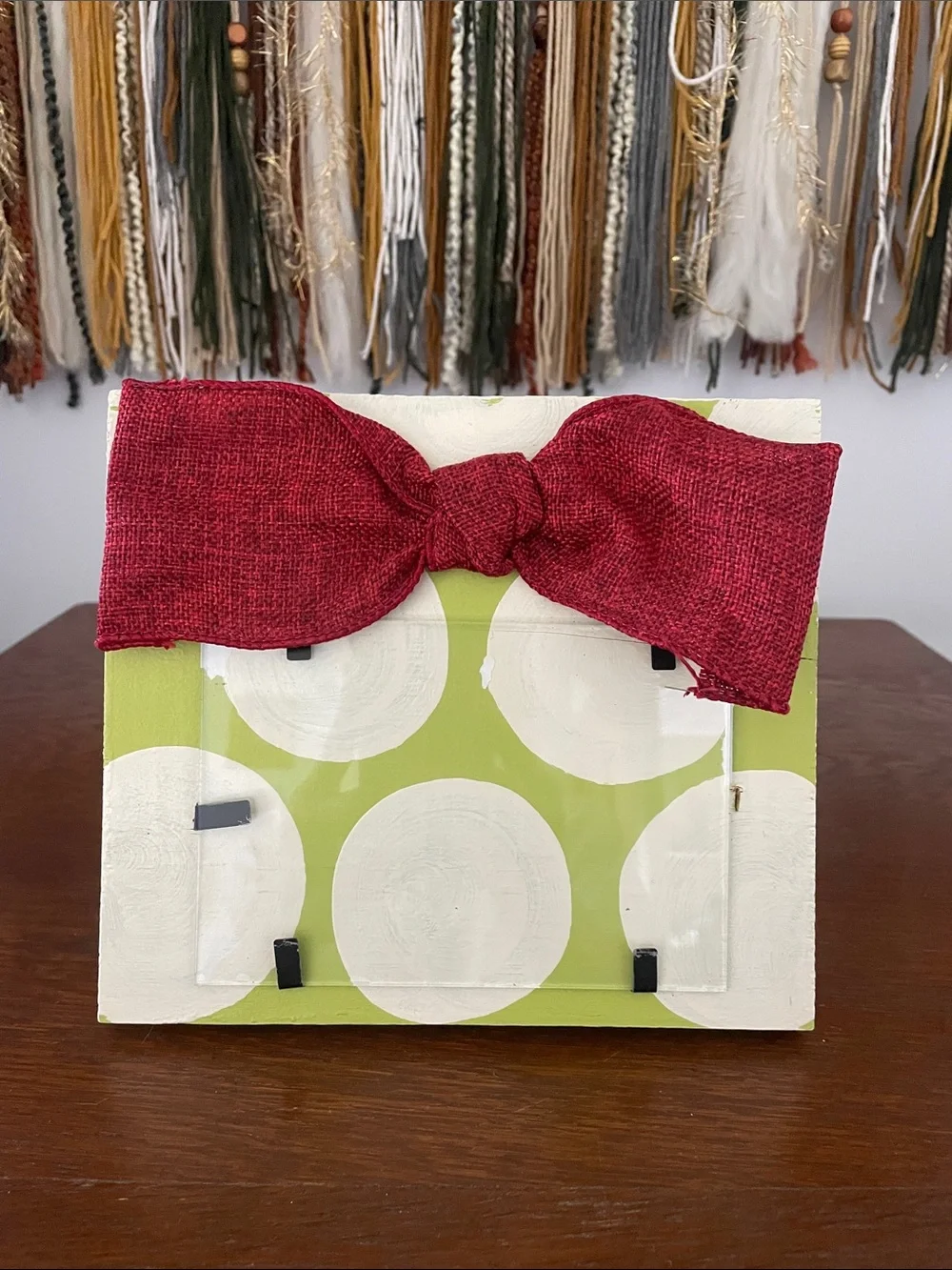 Holiday theme tabletop wood picture frame
